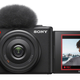 The Sony ZV-1F camera on a white background.